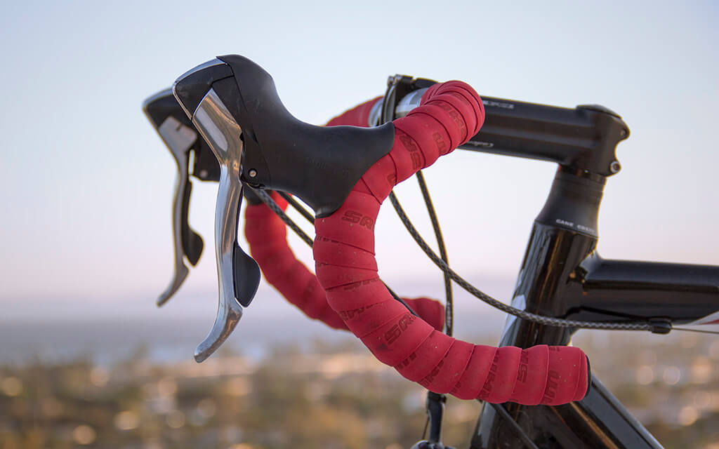 Racing bike handles red